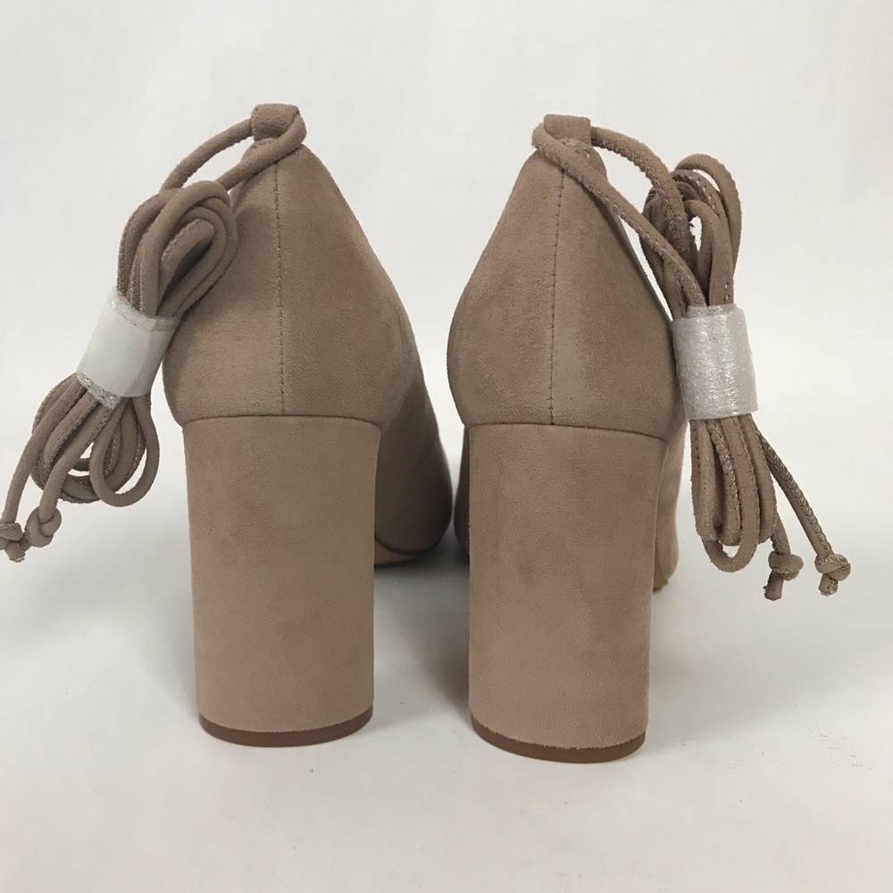 Vince Camuto Damell Suede Ankle Wrap Pump in Taupe - Picture 7 of 8